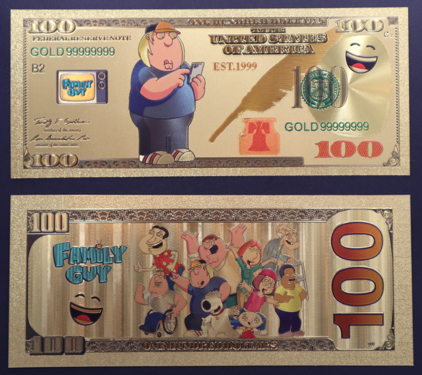 Family Guy Collectible Golden Foil Banknotes