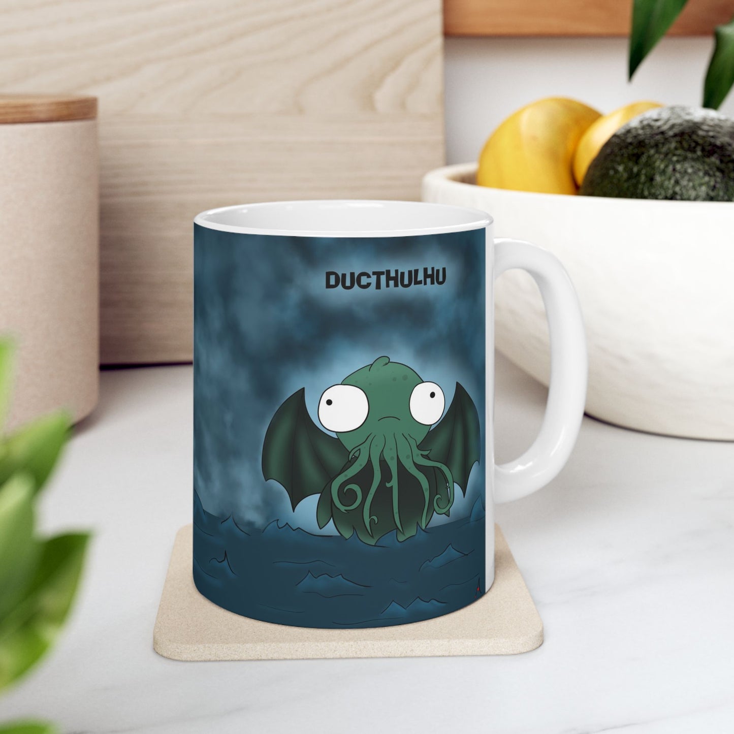 DuCthulhu | Cute and Funny Ceramic Coffee Cup | Dippy Duck Mug | 11oz/0.33 l