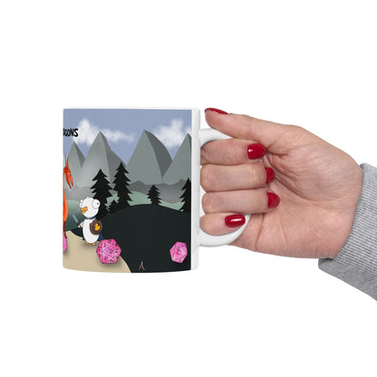 D&D Ducks And Dragons | Cute and Funny Ceramic Coffee Cup | Dippy Duck Mug | 11oz/0.33 l