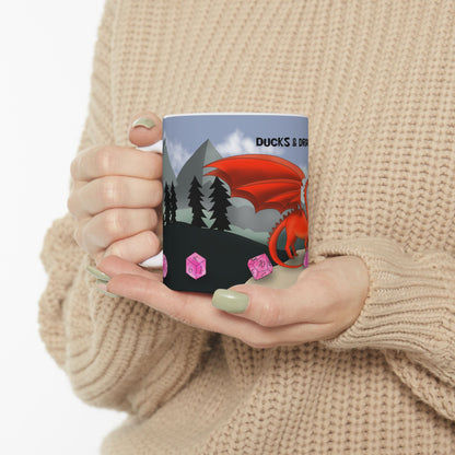 D&D Ducks And Dragons | Cute and Funny Ceramic Coffee Cup | Dippy Duck Mug | 11oz/0.33 l