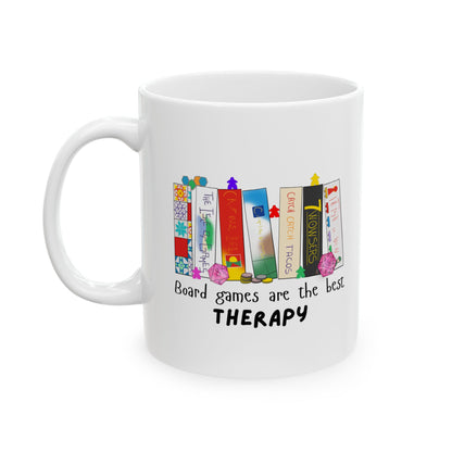 Board Games Therapy | Cute and Funny Ceramic Coffee Cup | Gaming Mug | 11oz/0.33 l