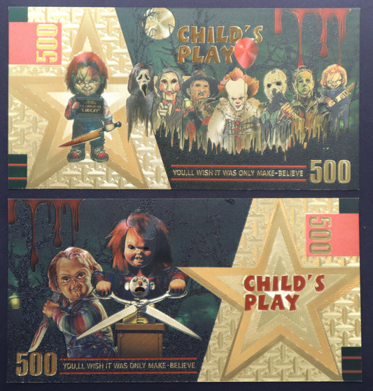 Chucky - Child's Play Collectible Golden Foil Banknotes