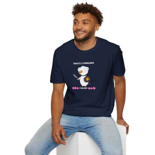 D&D Ducks And Dragons Fighter | Dippy Duck T shirt | Cute and Funny Unisex T shirt | Fighter Class Shirt | DnD Clothing