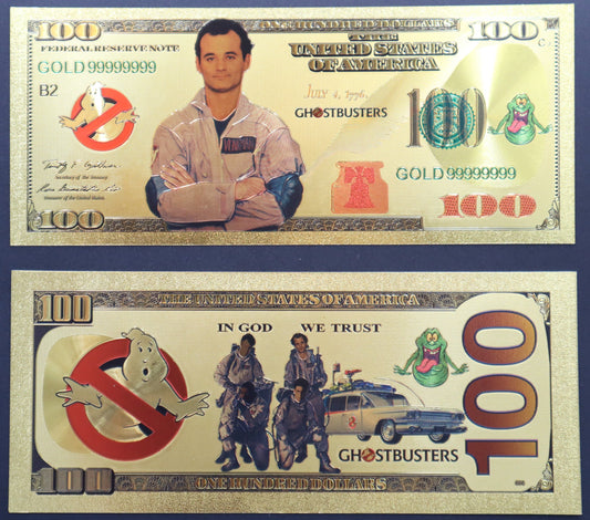 Ghost Busters Collectible Golden Foil Banknotes