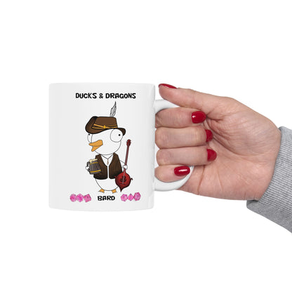 D&D Ducks And Dragons Bard | Bard Class Mug | Dungeons and Dragons Mug |  | Cute and Funny Ceramic Coffee Cup | 11oz/0.33 l