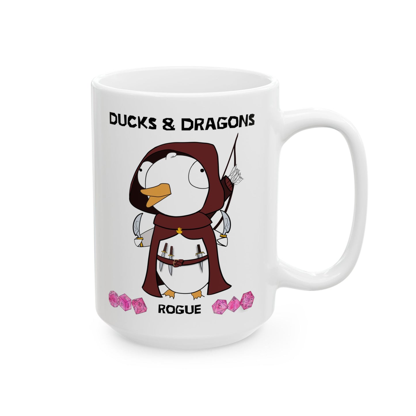 D&D Ducks And Dragons Rogue | Rogue Class Mug | Dungeons and Dragons Mug |  | Cute and Funny Ceramic Coffee Cup | 11oz/0.33 l