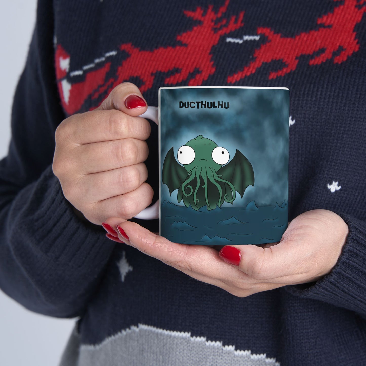 DuCthulhu | Cute and Funny Ceramic Coffee Cup | Dippy Duck Mug | 11oz/0.33 l