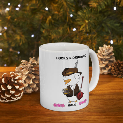 D&D Ducks And Dragons Bard | Bard Class Mug | Dungeons and Dragons Mug |  | Cute and Funny Ceramic Coffee Cup | 11oz/0.33 l