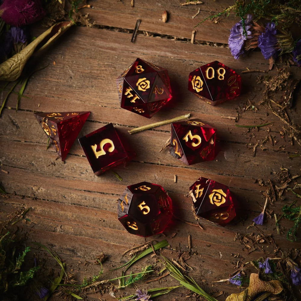 [Grade A] Crooked Moon Vampire Rose Dice Set