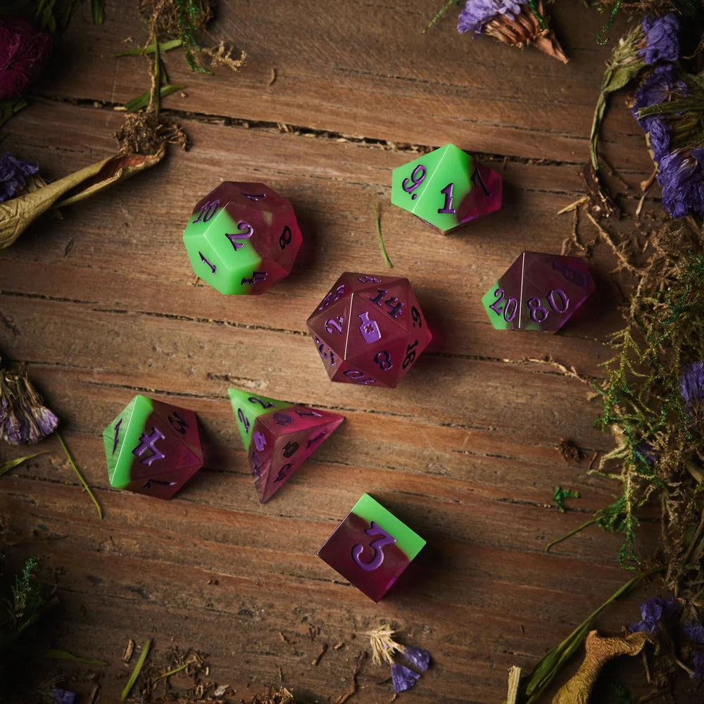 [Grade A] Crooked Moon Swamp Hex Resin Dice Set