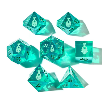 [Grade A] Crooked Moon Ghost Train Resin Dice Set