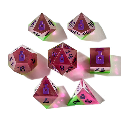 [Grade A] Crooked Moon Swamp Hex Resin Dice Set