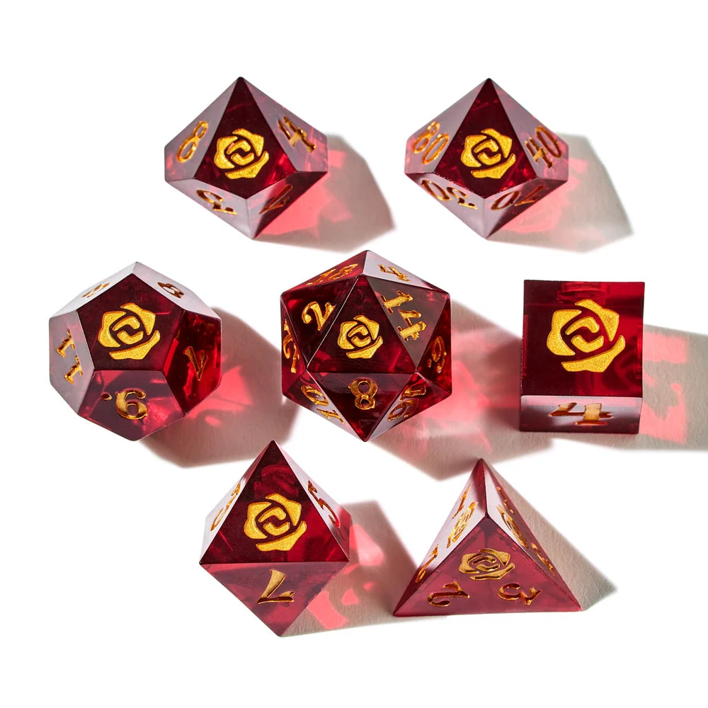 [Grade A] Crooked Moon Vampire Rose Dice Set