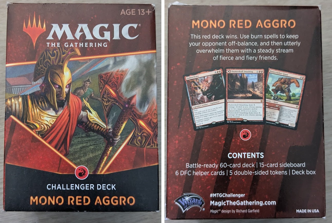 Magic the Gathering Challenger Decks 2021 Mono Red Aggro
