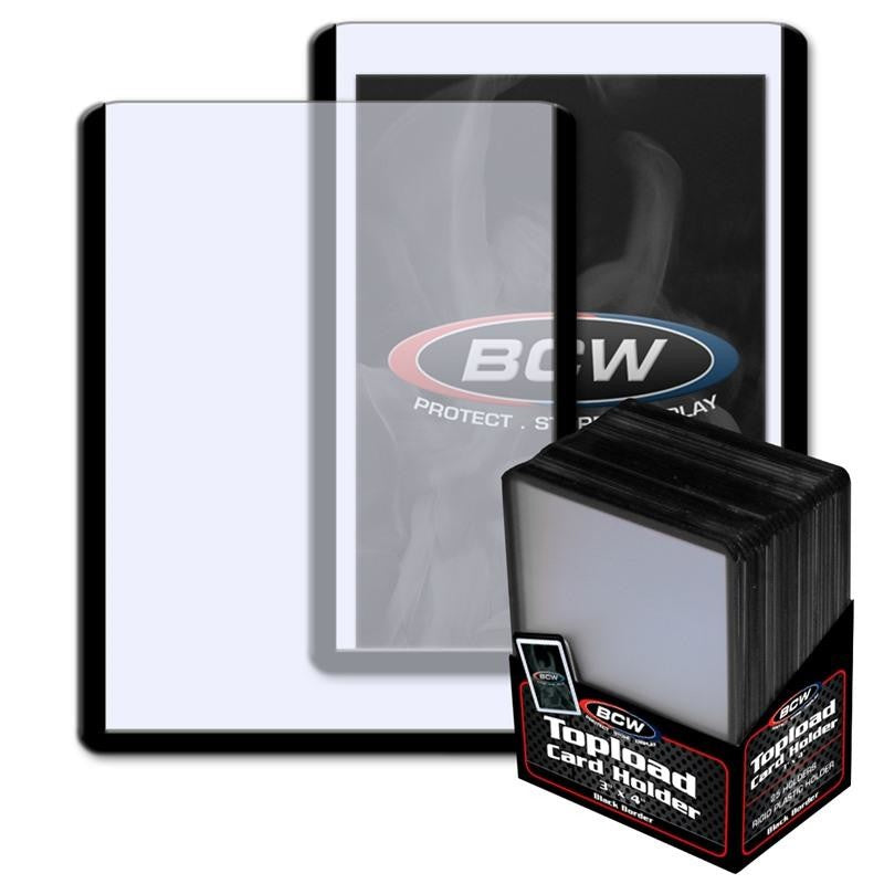 [Grade A] BCW Toploader Card Holder Border Black (3" x 4") (25 Holders Per Pack)