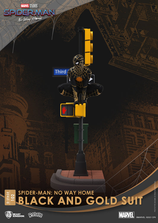 [Grade C] Beast Kingdom D Stage Spiderman No Way From Home Spiderman Black and Gold Suit