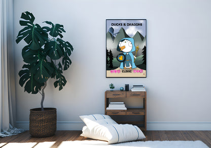 D&D Ducks And Dragons Cleric | Funny DnD Wall Art Print | Funny Home Decor Poster| Games Room Sign | Game lover | Rolled Poster