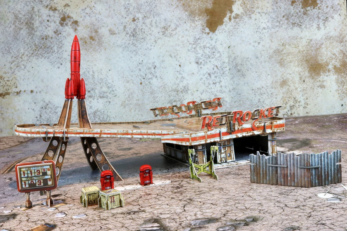 [Grade A] Fallout Wasteland Warfare Red Rocket Scenic Set