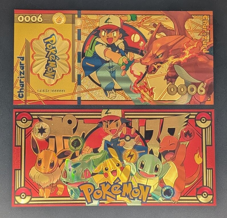 Pokemon Deluxe Collectible Golden Foil Banknote