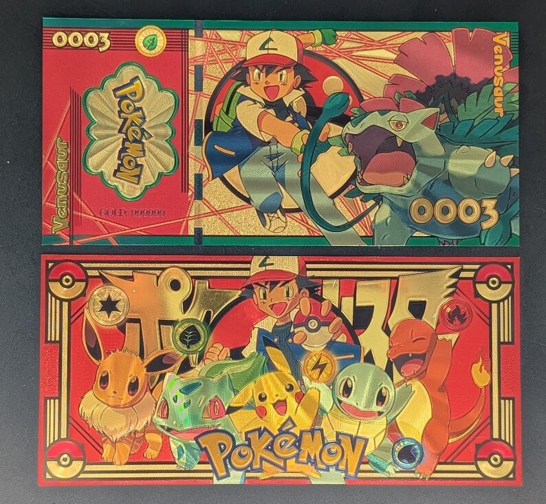 Pokemon Deluxe Collectible Golden Foil Banknote