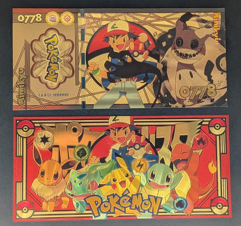 Pokemon Deluxe Collectible Golden Foil Banknote