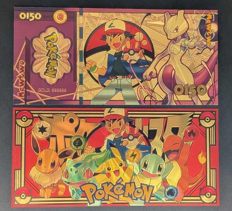 Pokemon Deluxe Collectible Golden Foil Banknote