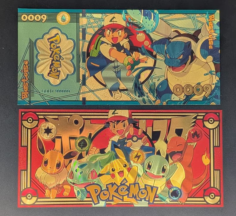 Pokemon Deluxe Collectible Golden Foil Banknote