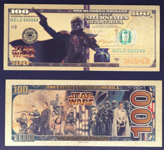 Star Wars Characters Collectible Golden Foil Banknote