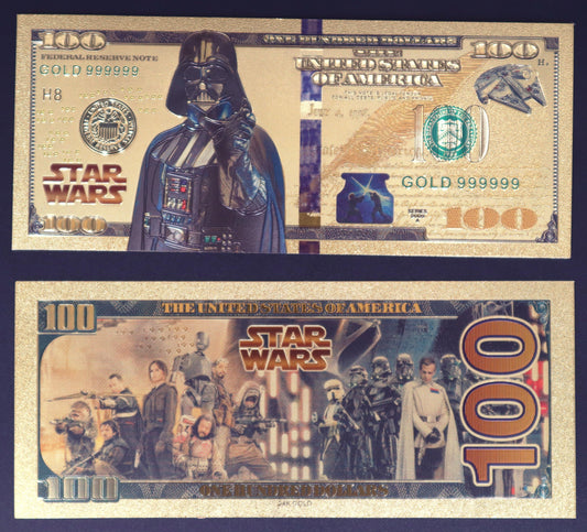 Star Wars Villains Collectible Golden Foil Banknote