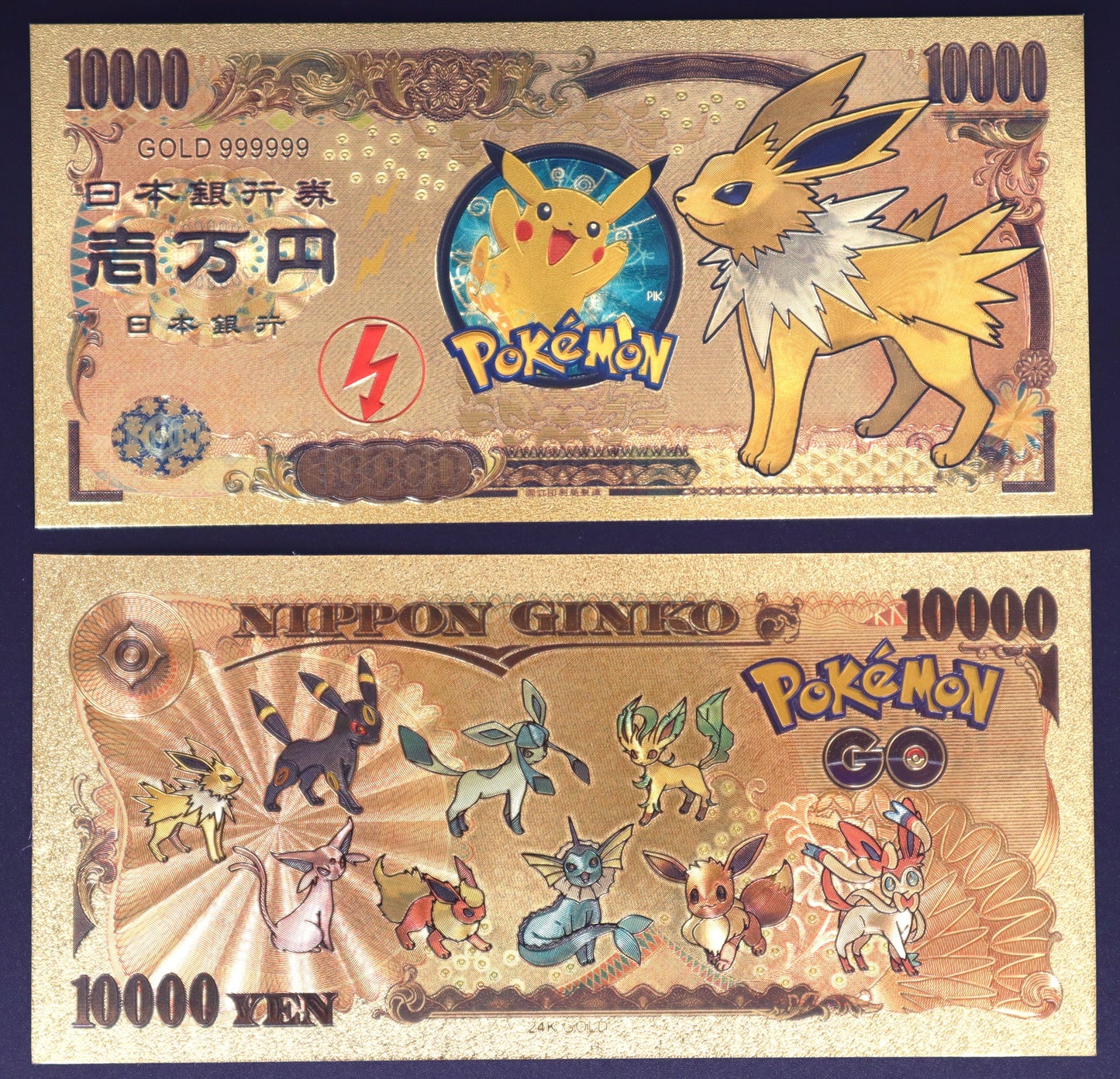Pokemon Eeveelution Collectible Golden Foil Banknote