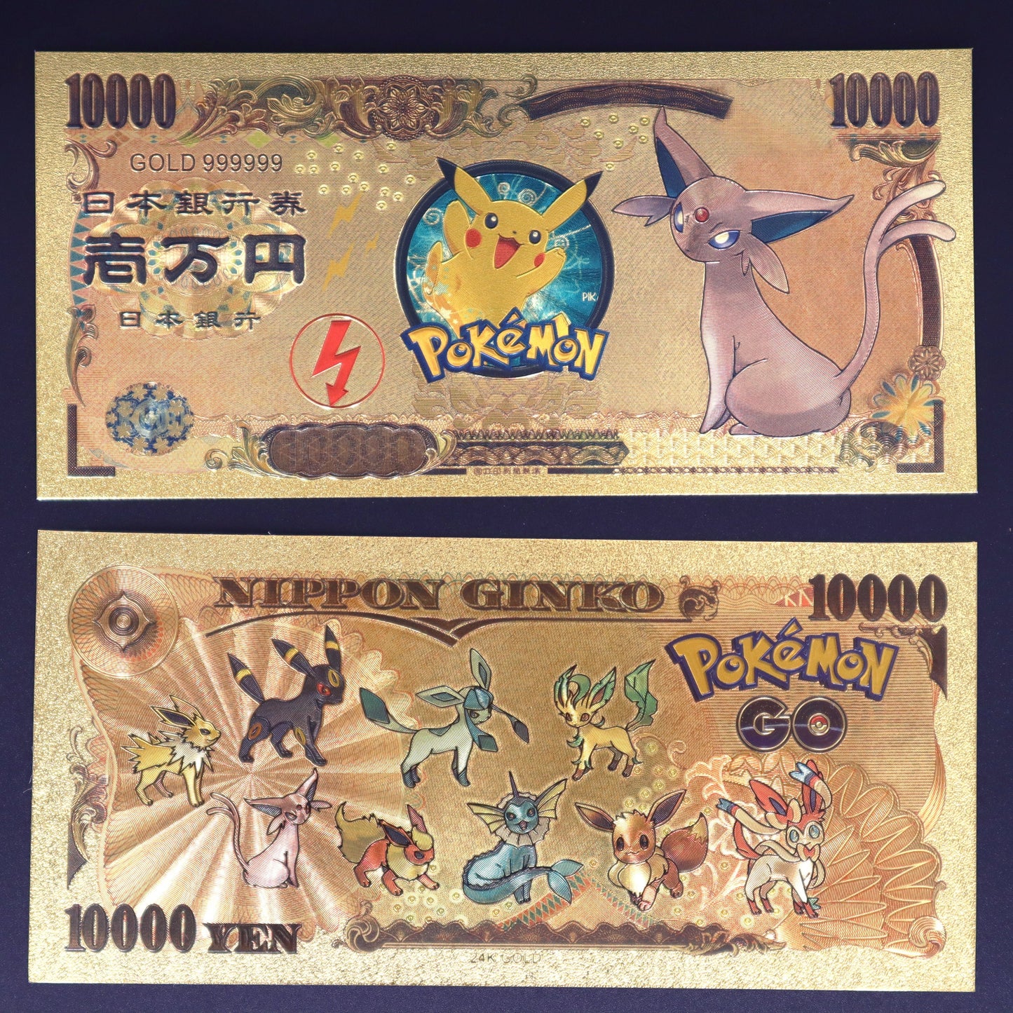 Pokemon Eeveelution Collectible Golden Foil Banknote