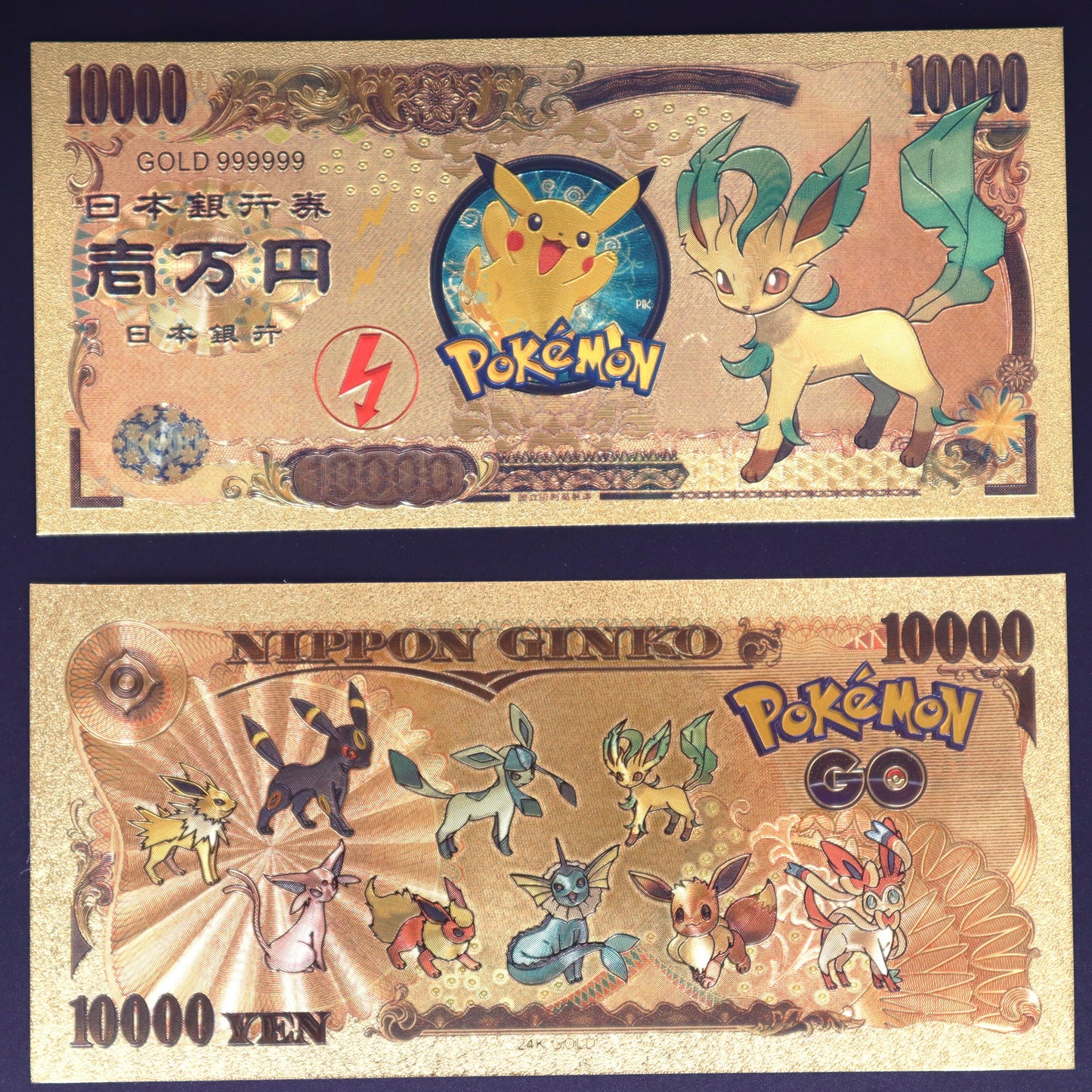 Pokemon Eeveelution Collectible Golden Foil Banknote