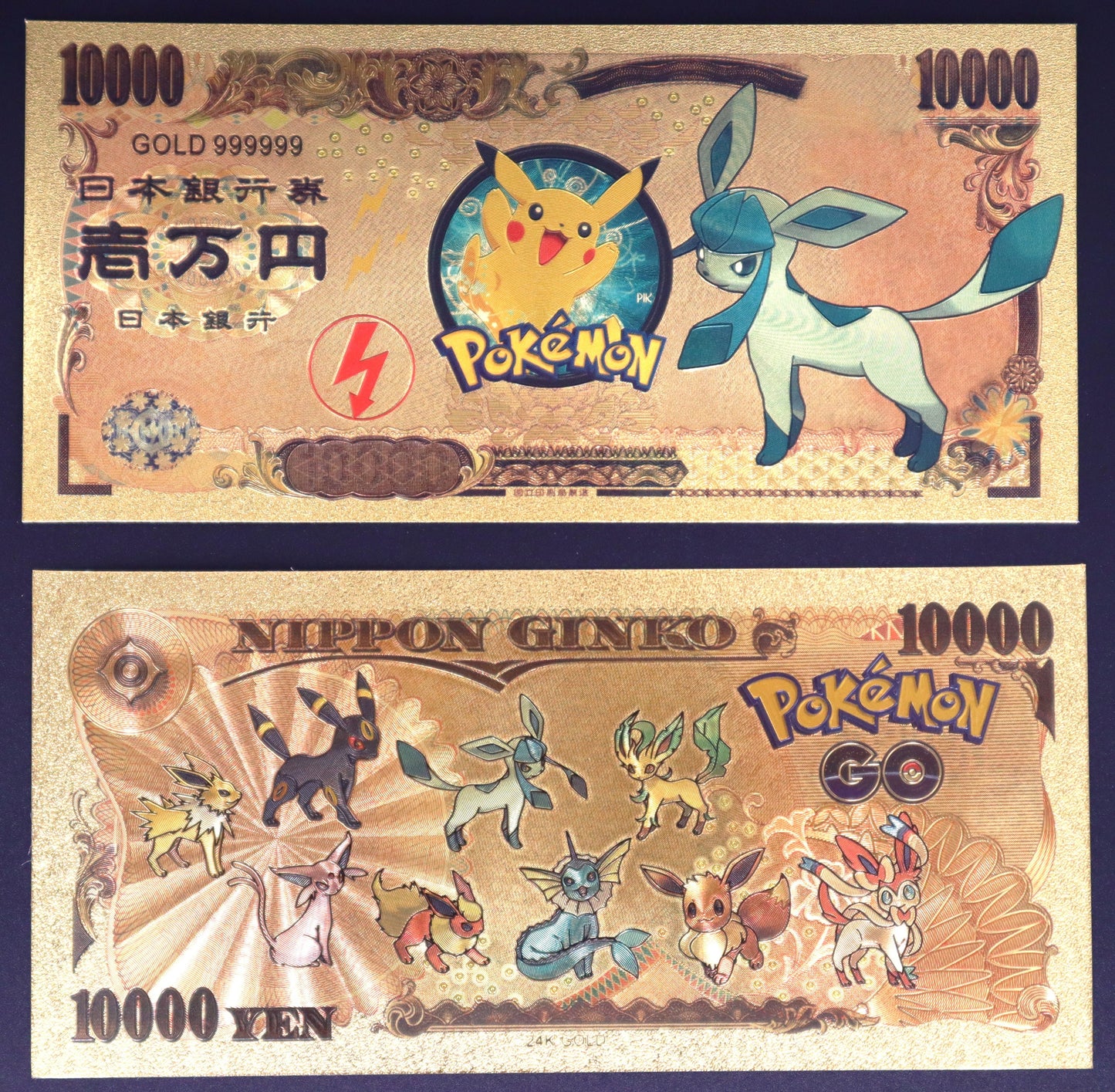 Pokemon Eeveelution Collectible Golden Foil Banknote
