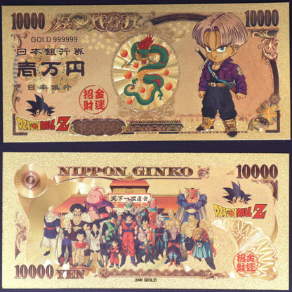 Dragon Ball Z Characters - Collectible Golden Foil Banknote - 1