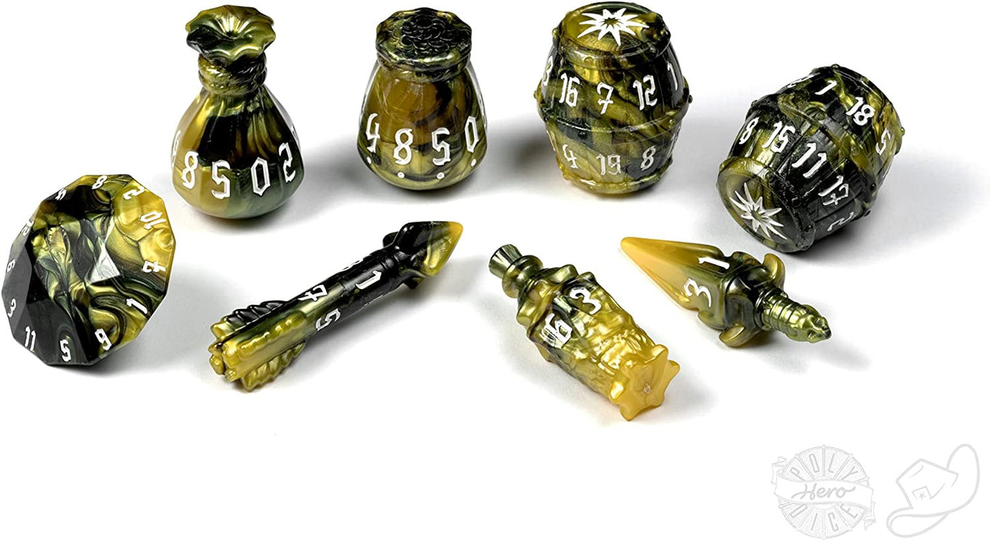 [Grade A] PolyHero Rogue 8 Dice Set Slick Serpent