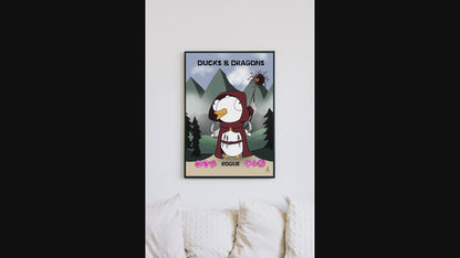 D&D Ducks And Dragons Rogue | Funny DnD Wall Art Print | Funny Home Decor Poster| Games Room Sign | Game lover | Rolled Poster