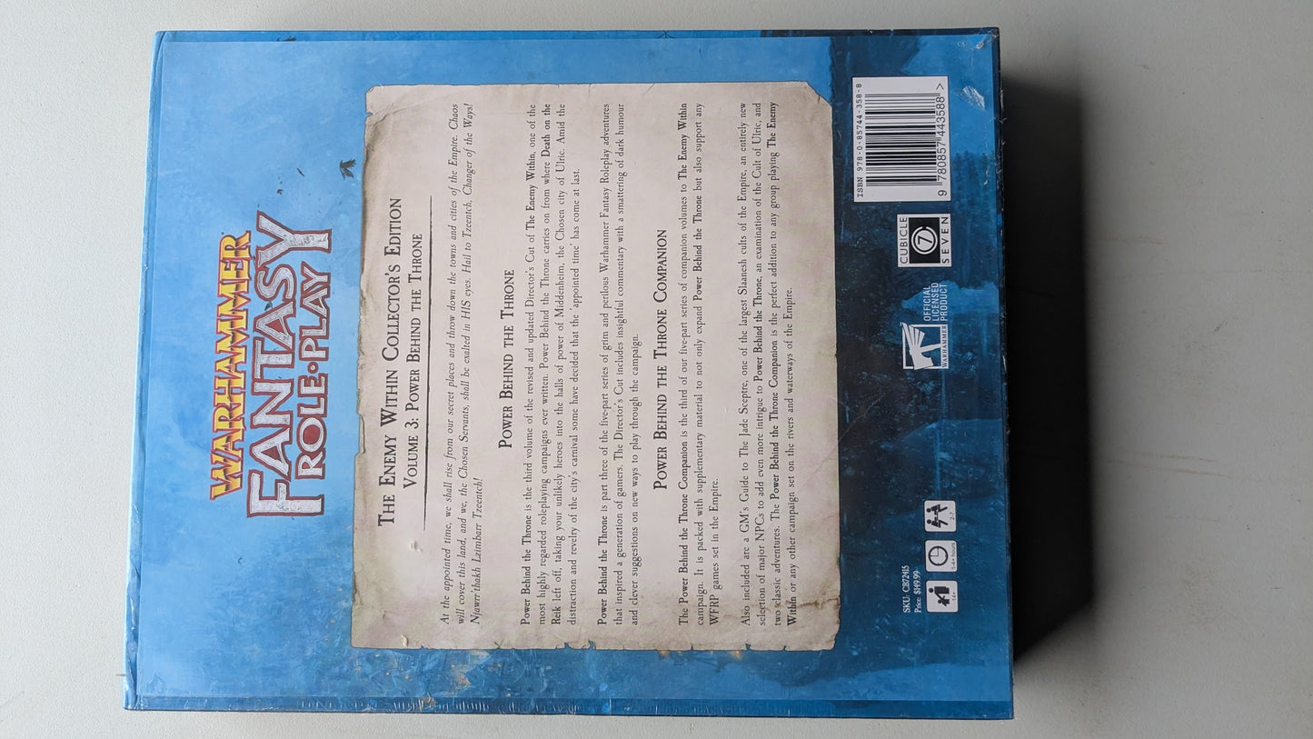 Warhammer Fantasy Roleplay Power Behind the Throne Enemy Within Campaign Vol 3 (Collector's Edition)