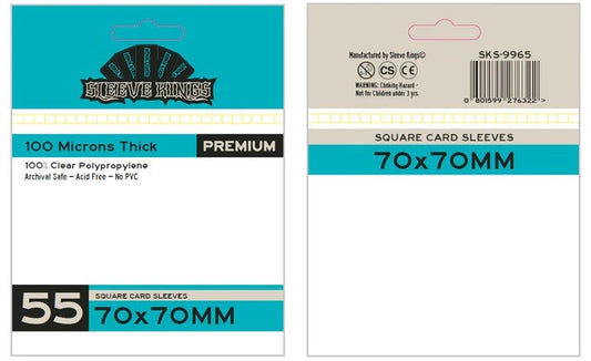 [Grade A] Sleeve Kings Board Game Sleeves Square (70mm x 70mm) (55 Sleeves per Pack)