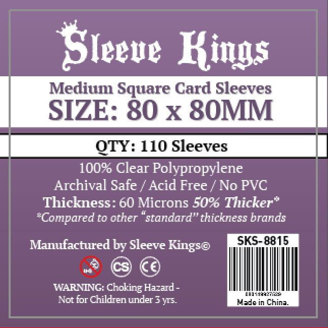 [Grade A] Sleeve Kings Board Game Sleeves Medium Square (80mm x 80mm) (110 Sleeves Per Pack)